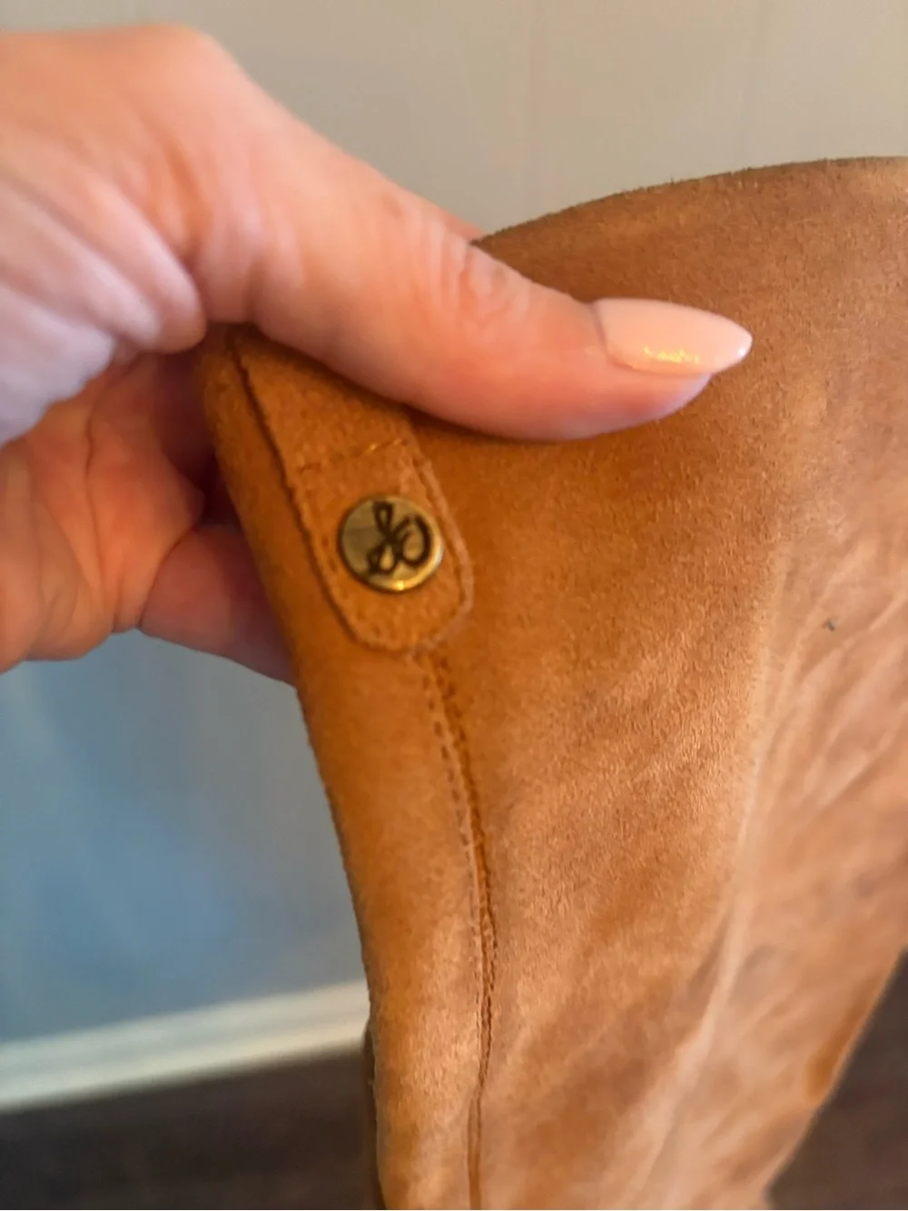 Sam Edelman Tall Suede Over-the-Knee Boots in Cognac Brown